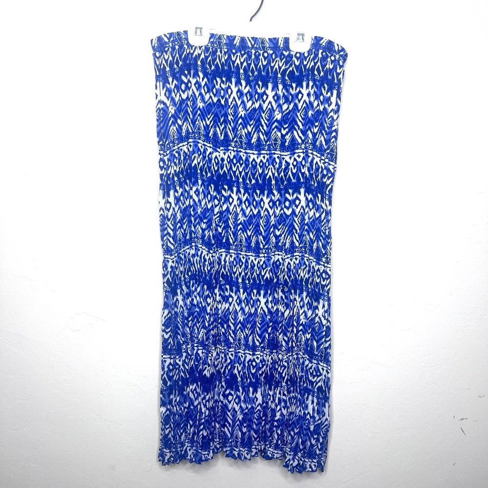 Allison Daley Skirt Blue and White Pattern Bohemian